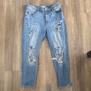 KanCan Blue Distressed Ankle Jeans